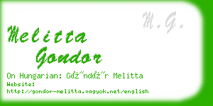 melitta gondor business card